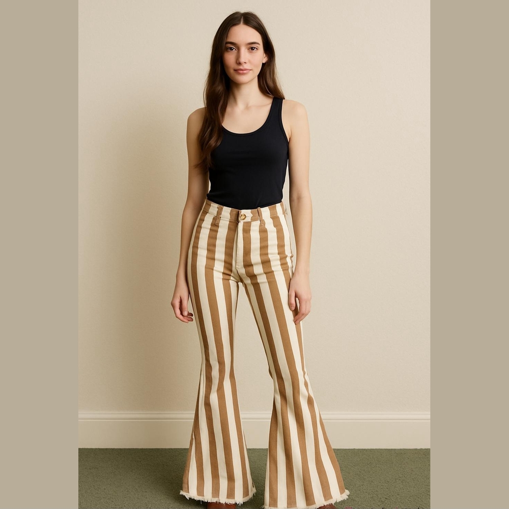 Striped Flare & Wide Leg Jeans
